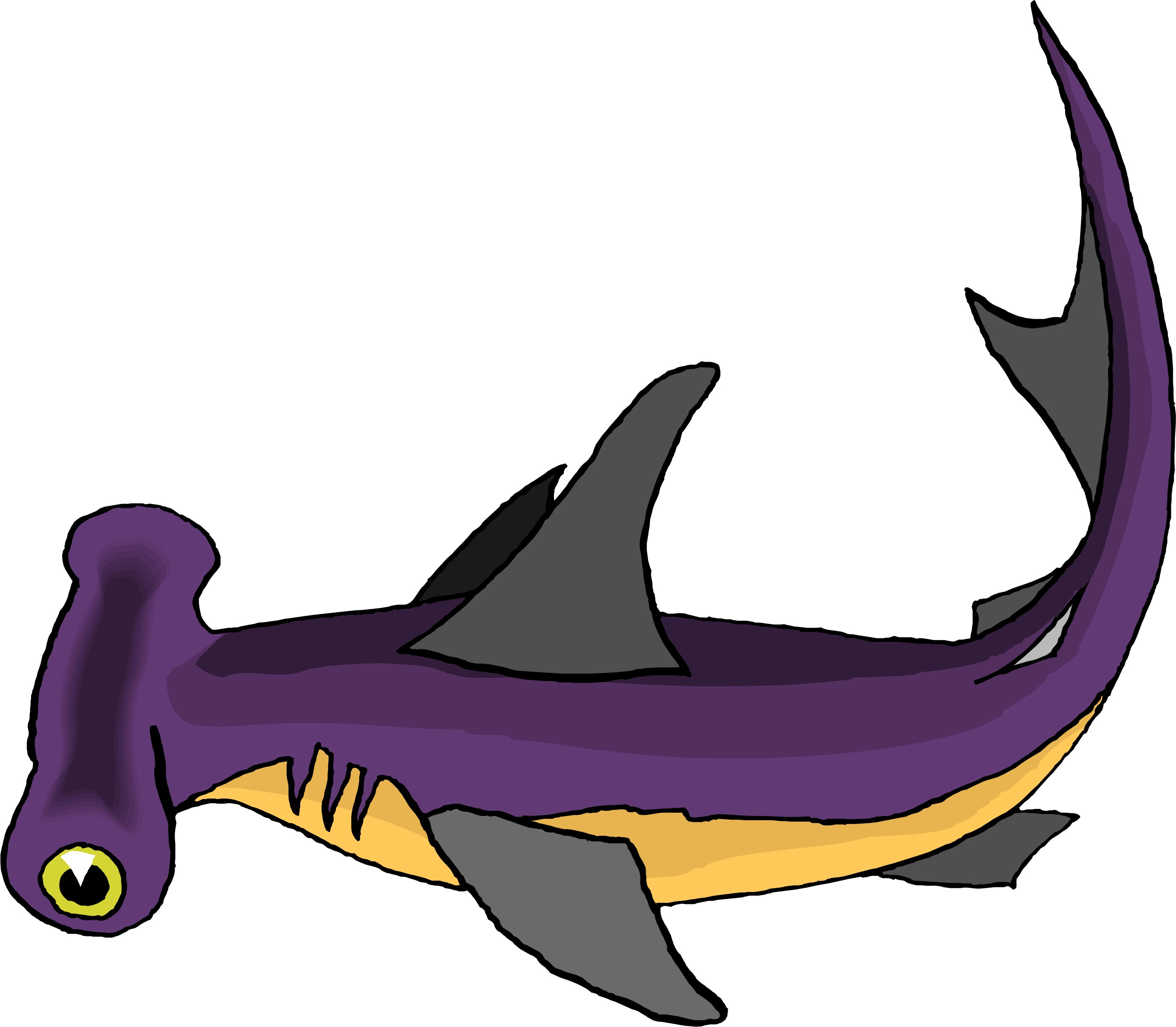 2492x2176 Hammerhead Shark Clipart