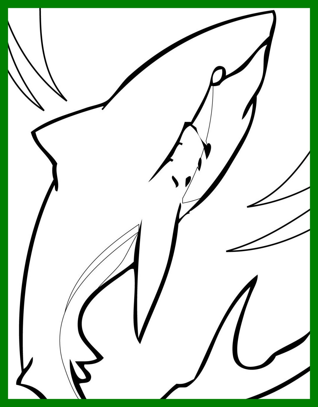 1078x1379 Funky Great White Shark Coloring Pages Printable Image