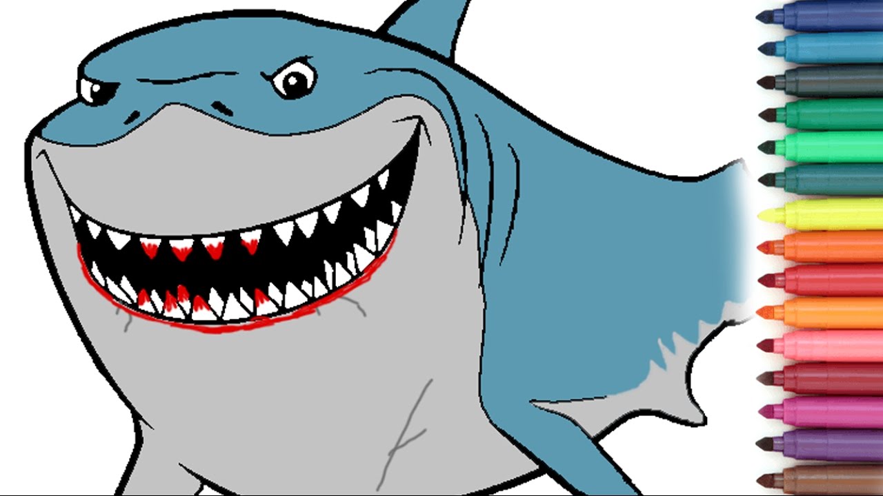 1280x720 Stunning Finding Nemo Coloring Pages Bruce Ideas