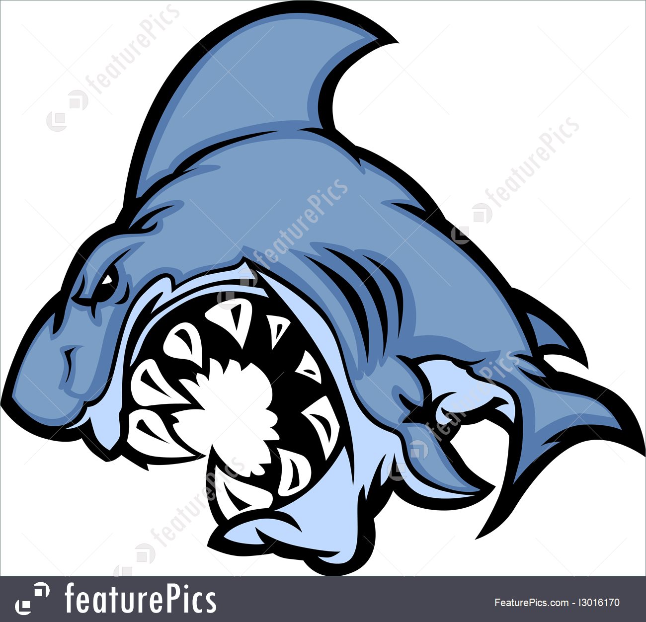 1300x1252 Shark Mascot Cartoon Vector Image