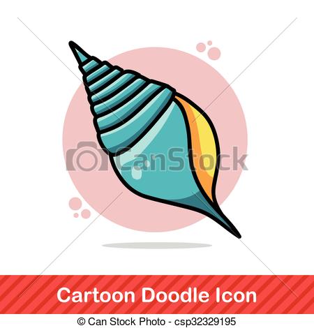 450x470 Sea Animal Shell Doodle Eps Vectors