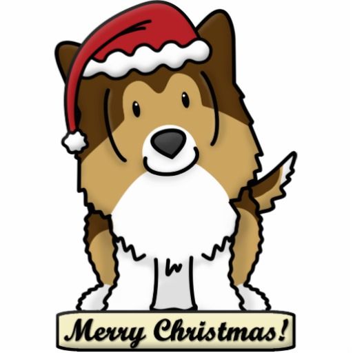 512x512 Cartoon Sheltie Christmas Ornament Shetland Sheepdog, Dog