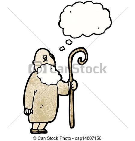 449x470 Cartoon Old Shepherd Man Clipart Vector