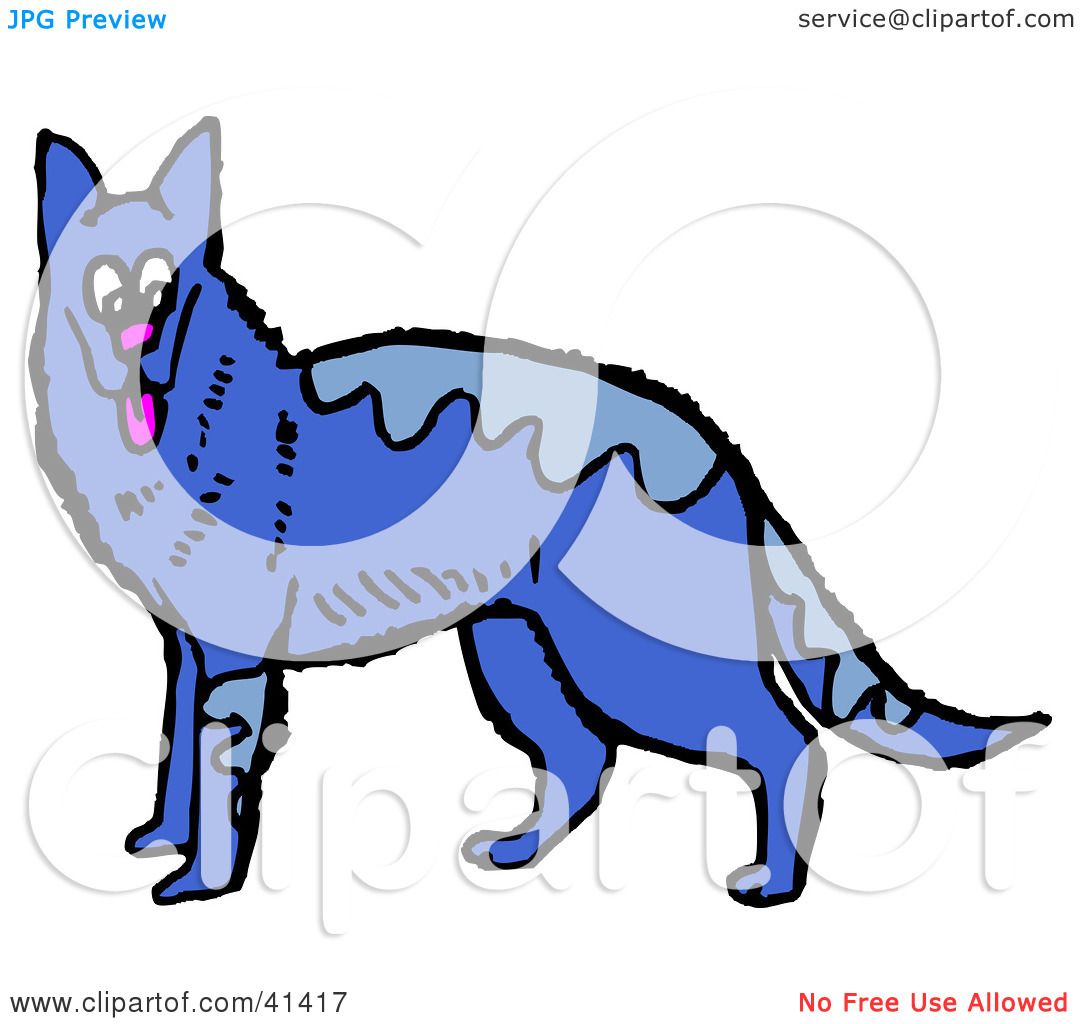 1080x1024 Clipart Illustration Of A Blue German Shepherd By Prawny