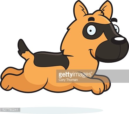 439x391 Cartoon German Shepherd Running Premium Clipart