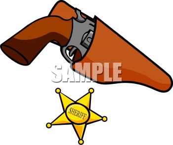 350x294 Sheriff Star And A Revolver In A Holster