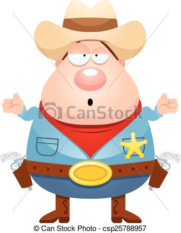 365x470 Confused Cartoon Sheriff. A Cartoon Illustration Of A Clipart