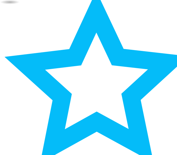 600x527 Blue Star Outline Clip Art