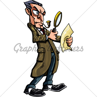 325x325 Pointing Sherlock Holmes Cartoon Gl Stock Images