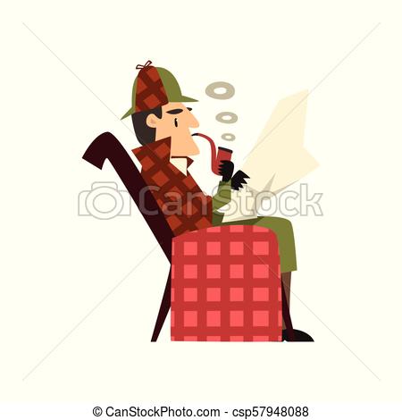 450x470 Sherlock Holmes Detective Character Sitting In Armchair