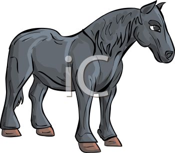 350x307 Picture Of A Horse Standing On A White Background In A Vector Clip