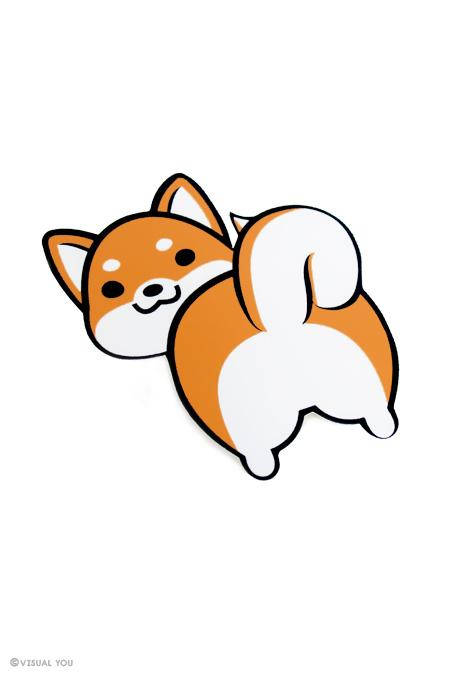 450x675 Shiba Inu Butt Sticker Shiba Inu Stickers Vinyl Stickers