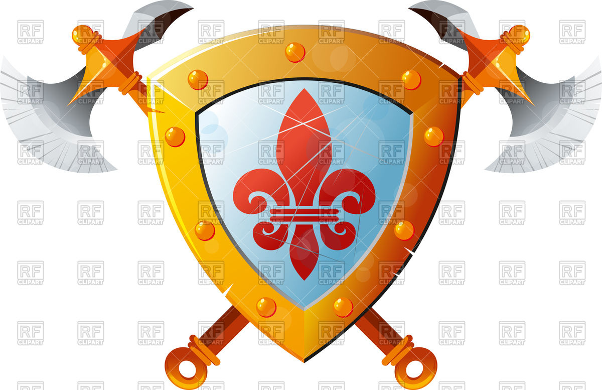 1200x777 Beautiful Knight Shield With Two Crossed Axes Free Download Vector