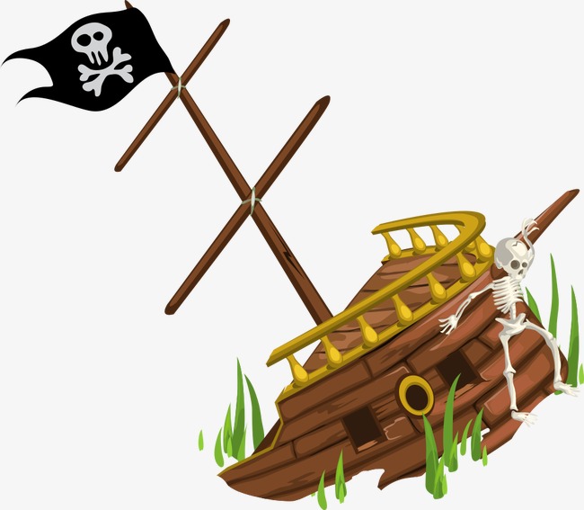 650x567 Vector Pirate Shipwreck, Wreck, Cartoon Ship, Vector Ship Png