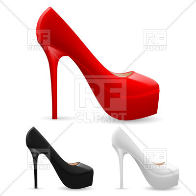 400x400 Set Of Fashionable High Heel Ladies Shoes Royalty Free Vector Clip