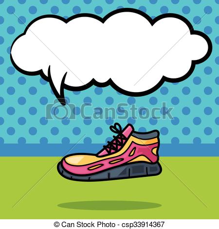 450x470 Running Shoes Doodle Clip Art Vector
