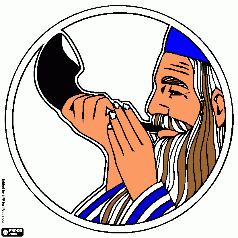830x830 Shofar Coloring Pages