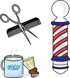 271x300 Clip Art Of Barber Shop Items