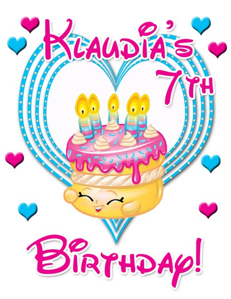 470x608 Shopkins Wishes The Cake Birthday Tshirt Iron On Transfer