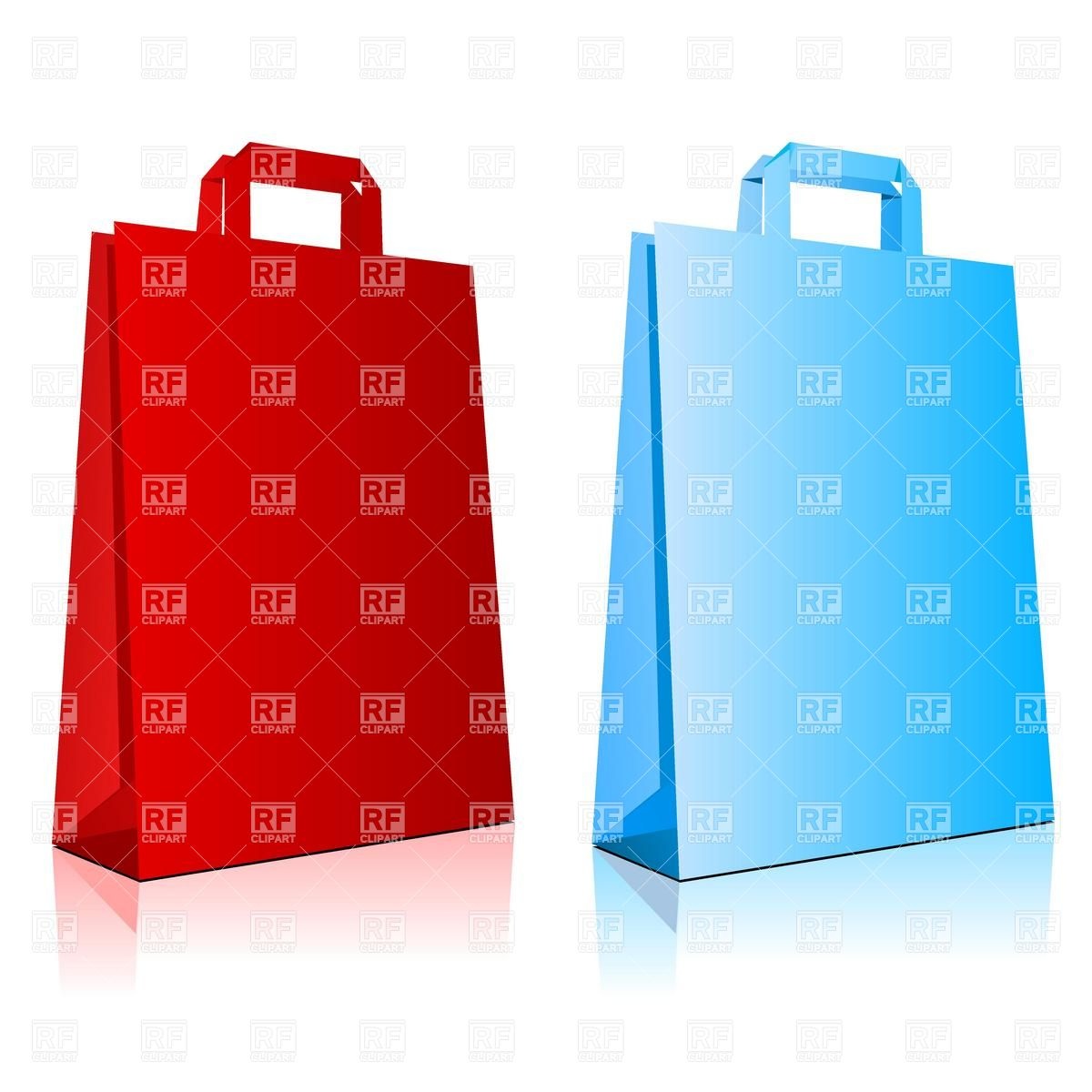1200x1200 Red And Blue Paper Shopping Bag Blank Templates Royalty Free