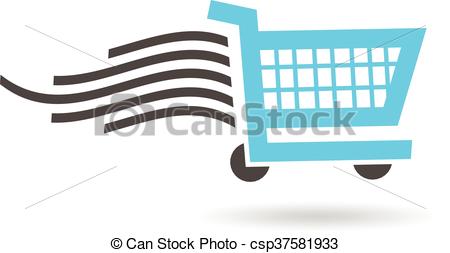 450x253 Fast Shopping Cart Logo. Vector Graphic Design Vectors