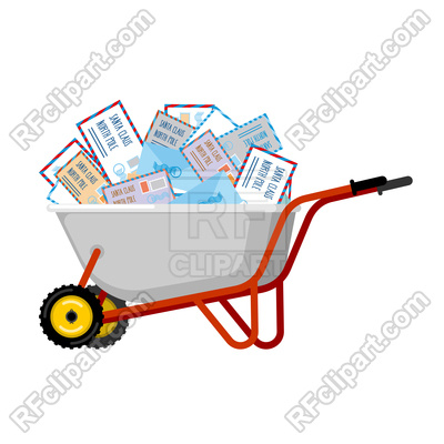400x400 Wheelbarrow And Mail For Santa Claus Royalty Free Vector Clip Art