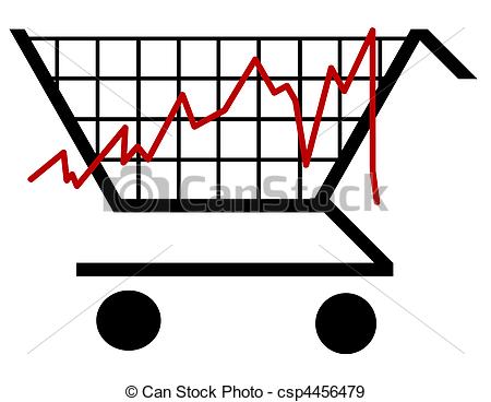 450x368 Bar Graph Made Out Of A Shopping Cart Stock Illustration