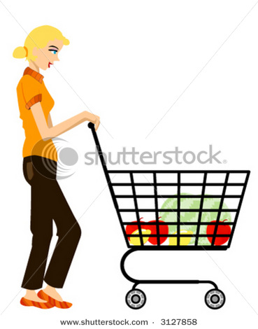369x470 Picture Of A Woman With A Grocery Cart Shopping For Healthy Food
