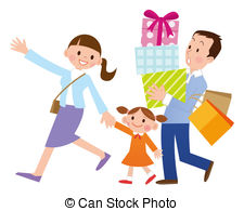 225x195 Family With Shopping Clip Art Clipart Panda