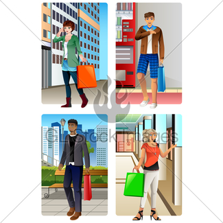 325x325 Shopping Mall During Christmas Illustration Gl Stock Images