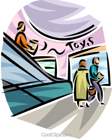 386x480 People In A Shopping Mall Royalty Free Vector Clip Art