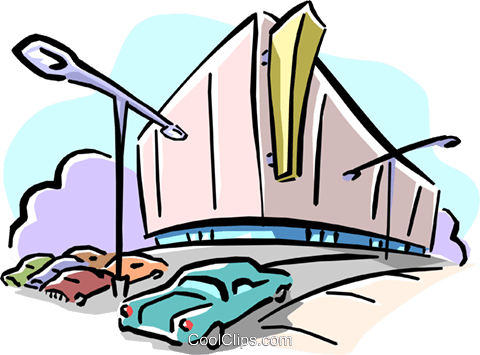 480x355 Shopping Center And Parking Lot Royalty Free Vector Clip Art