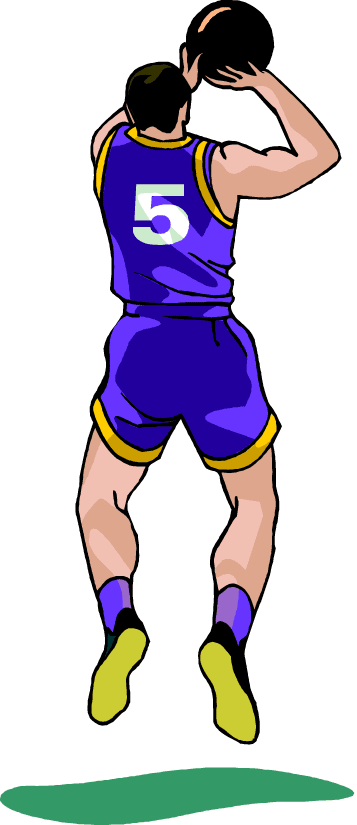 357x825 Free Basketball Player Making A Jump Shot Vector Clip Art Image