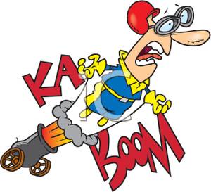 300x273 A Cartoon Of A Man Being Shot Out Of A Cannon
