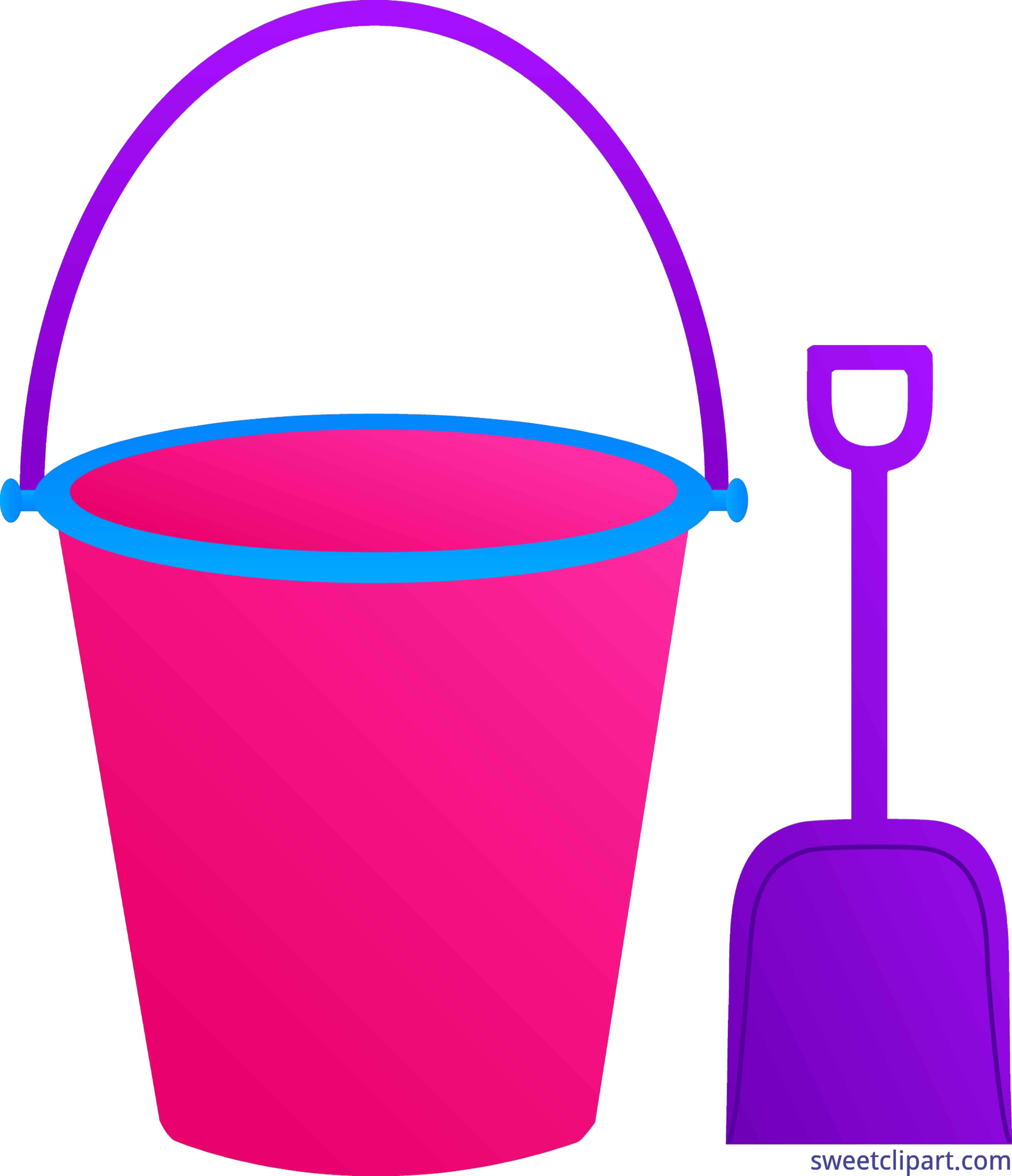 5409x6283 Pail Shovel Pink Purple Clip Art