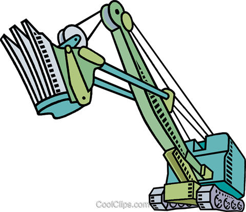 480x414 Steam Shovel Royalty Free Vector Clip Art Illustration Vc010581