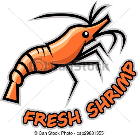 450x443 A Vector Illustration Of Orange Fresh Shrimp Clipart Vector