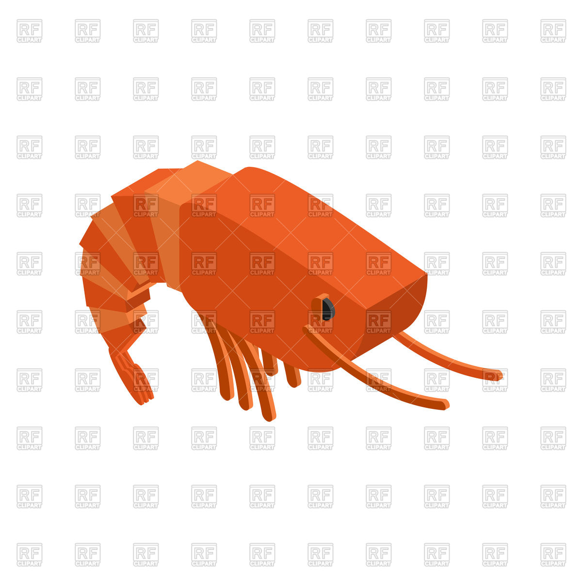 1200x1200 Shrimp 3d Isolated Royalty Free Vector Clip Art Image