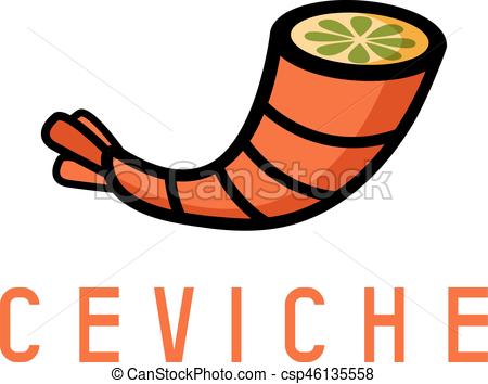 450x354 Tail Of Shrimp And Lime In It Ceviche Vector Concept Clipart
