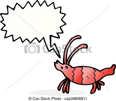 450x392 Cartoon Shrimp With Speech Bubble Vector Clip Art
