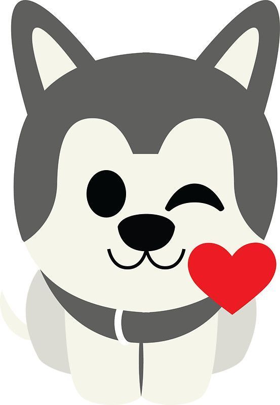 553x800 Siberian Husky Emoji Flirting And Blowing Kiss