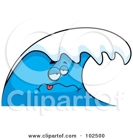 450x470 Royalty Free (Rf) Clipart Illustration Of A Sea Sick Blue Wave By