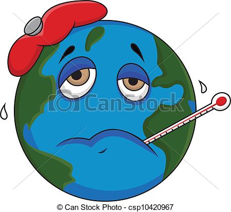 450x414 Sick Earth Cartoon. Vector Illustration Of Sick Earth Clip Art