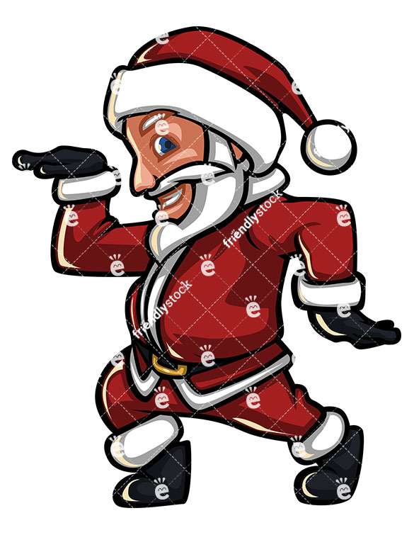 585x755 Santa Claus Dancing With Disco Moves Stock Vector Clipart