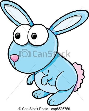 379x470 Silly Blue Bunny Rabbit Animal Vector Clip Art Vector