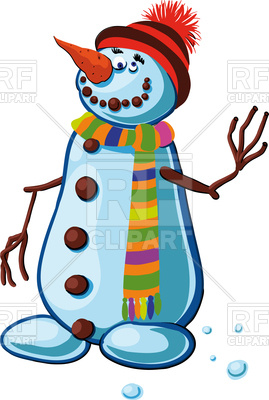 269x400 Snowman With Silly Smile Waving Branches Of The People Royalty