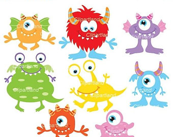 340x270 Cute Monster Clipart Etsy