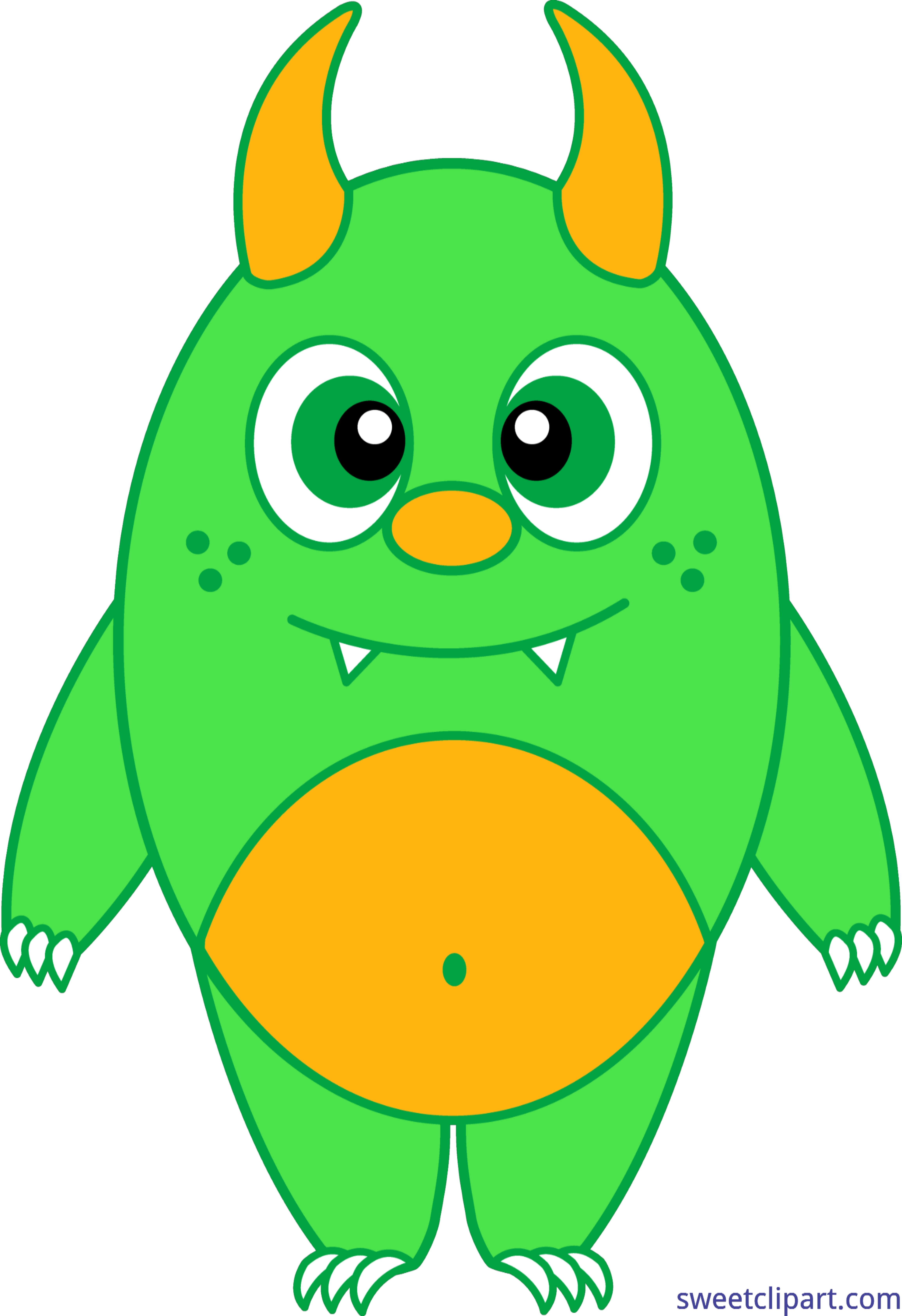 4611x6727 Silly Monster Green Clip Art