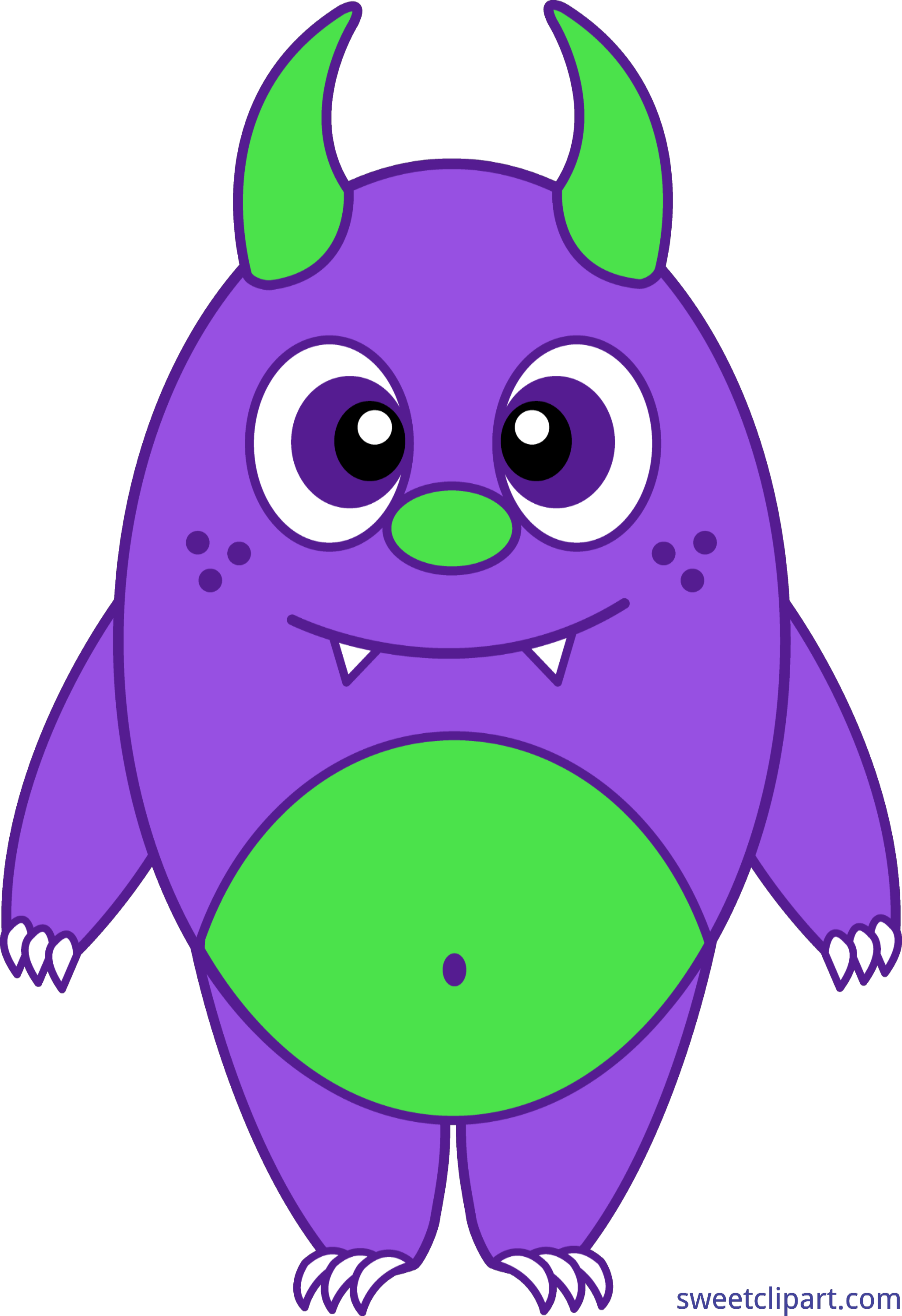 4611x6729 Silly Monster Purple Clip Art