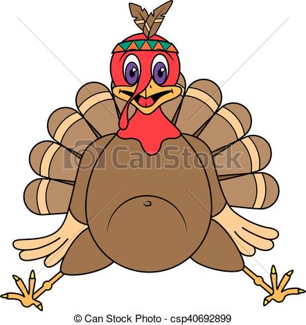 442x470 Vector Illustration Funny Turkey Cartoon Character On A Eps